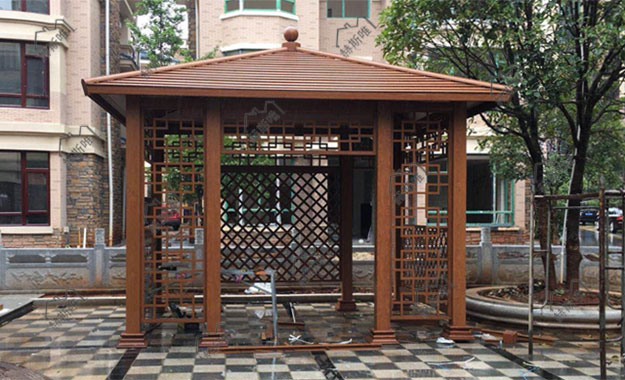 湖南株洲鋁合金四角涼亭