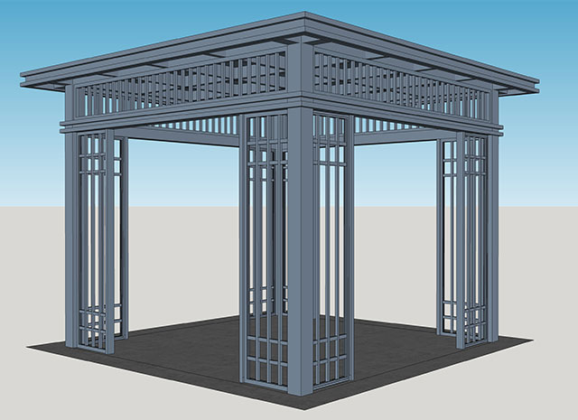 新中式室外涼亭
